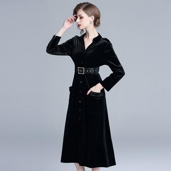 casual dresses women autumn winter long sleeve velvet dress office lady slim, Black;gray
casual dresses women autumn winter long sleeve velvet dress office lady slim, Black;gray