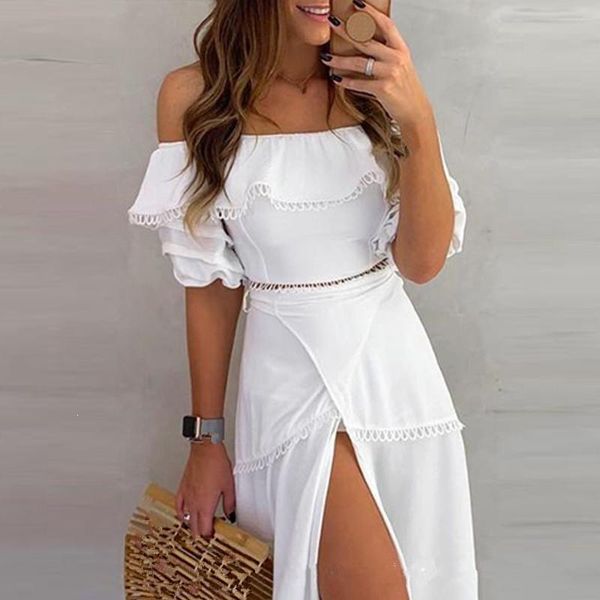 two piece dress women bodycon sets lace asymmetric crop and split mid skirt suit white outfits
two piece dress women bodycon sets lace asymmetric crop and split mid skirt suit white outfits