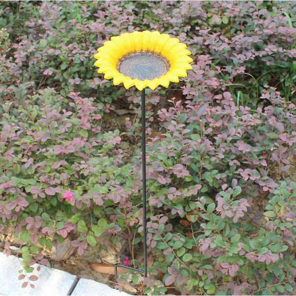 european vintage hand painted yellow sunflower design cast iron bird feeder with long plug garden heavy sturdy metal birdbath decorations
european vintage hand painted yellow sunflower design cast iron bird feeder with long plug garden heavy sturdy metal birdbath decorations