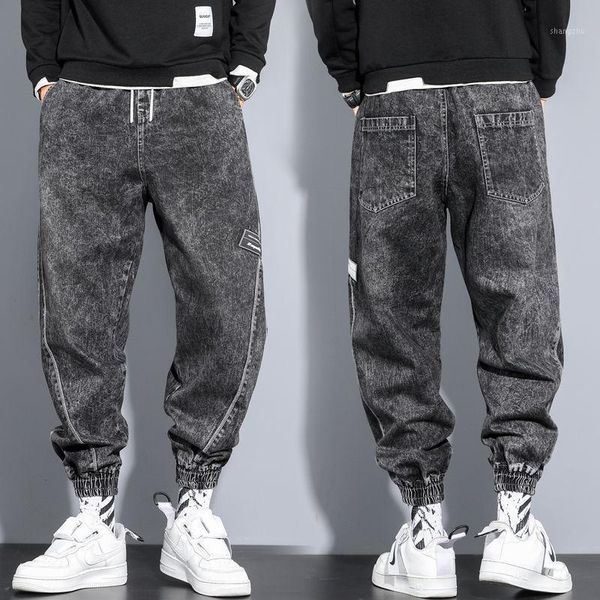 men's jeans men's clothing denim casual pants mens ankle-tied trousers korean hip hop harem men streetwear cargo techwear, Blue
men's jeans men's clothing denim casual pants mens ankle-tied trousers korean hip hop harem men streetwear cargo techwear, Blue