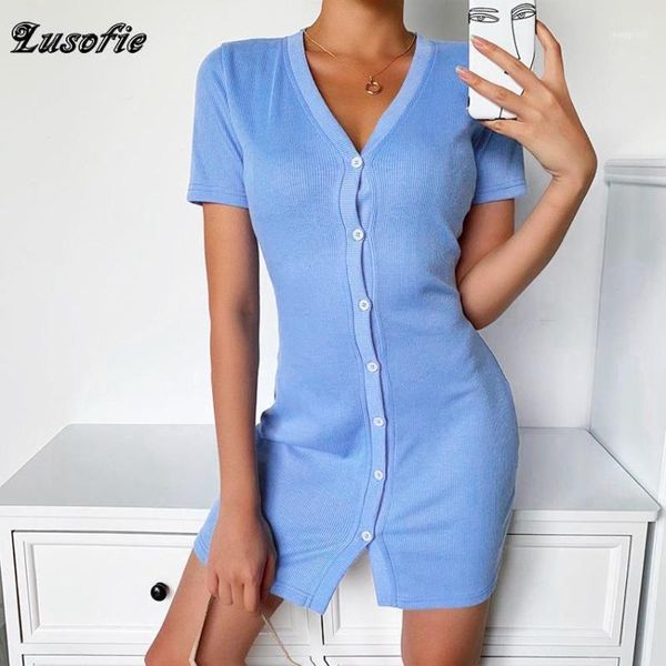 casual dresses lusofie 2021 summer for women bodycon dress short sleeve slim blue party club button woman solid1, Black;gray
casual dresses lusofie 2021 summer for women bodycon dress short sleeve slim blue party club button woman solid1, Black;gray