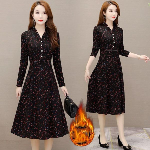 casual dresses 2021 vintage women's clothing loose robe femme v-neck edstidos de fiesta autumn style vestidos plus velvet thickening, Black;gray
casual dresses 2021 vintage women's clothing loose robe femme v-neck edstidos de fiesta autumn style vestidos plus velvet thickening, Black;gray
