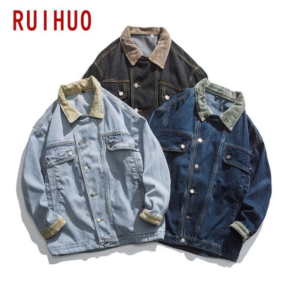men's jackets ruihuo denim casual men japanese streetwear clothing 2021 arrivals college jacket fashion m-2xl, Black;brown
men's jackets ruihuo denim casual men japanese streetwear clothing 2021 arrivals college jacket fashion m-2xl, Black;brown