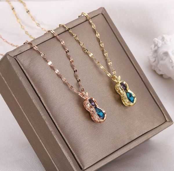 pendant necklaces 316l stainless steel titanium two crystal peanut necklace never fade, Silver
pendant necklaces 316l stainless steel titanium two crystal peanut necklace never fade, Silver