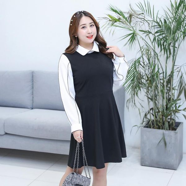 casual dresses women's spring patchwork chiffon long sleeves a line dress plus size knee length 100kg can wear, Black;gray
casual dresses women's spring patchwork chiffon long sleeves a line dress plus size knee length 100kg can wear, Black;gray