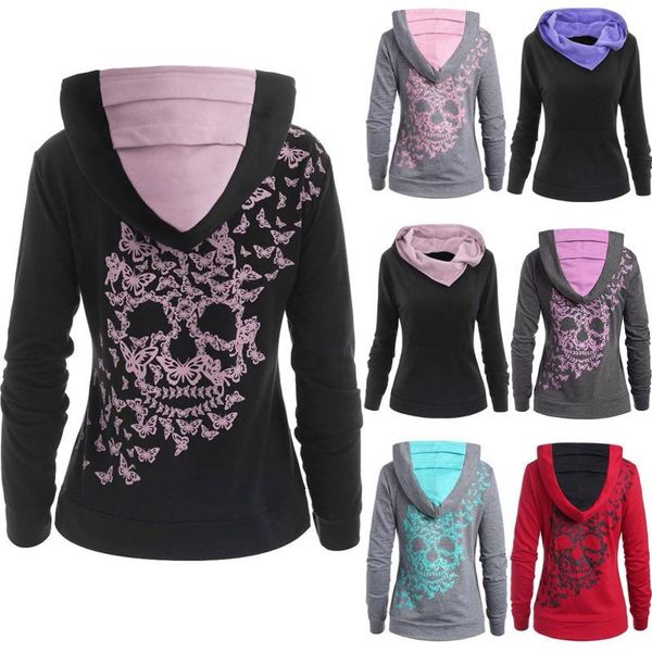 women's hoodies & sweatshirts oversize skull print harajuku hodded women long sleeve sweatshirt sudaderas con capucha moletom feminino, Black
women's hoodies & sweatshirts oversize skull print harajuku hodded women long sleeve sweatshirt sudaderas con capucha moletom feminino, Black