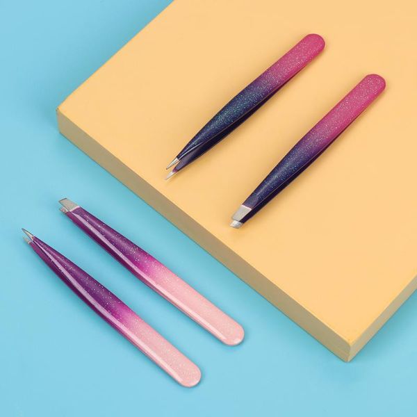2pcs/set of eyebrow tweezers color gradient professional stainless steel oblique tip eye beauty tools & stencils
2pcs/set of eyebrow tweezers color gradient professional stainless steel oblique tip eye beauty tools & stencils