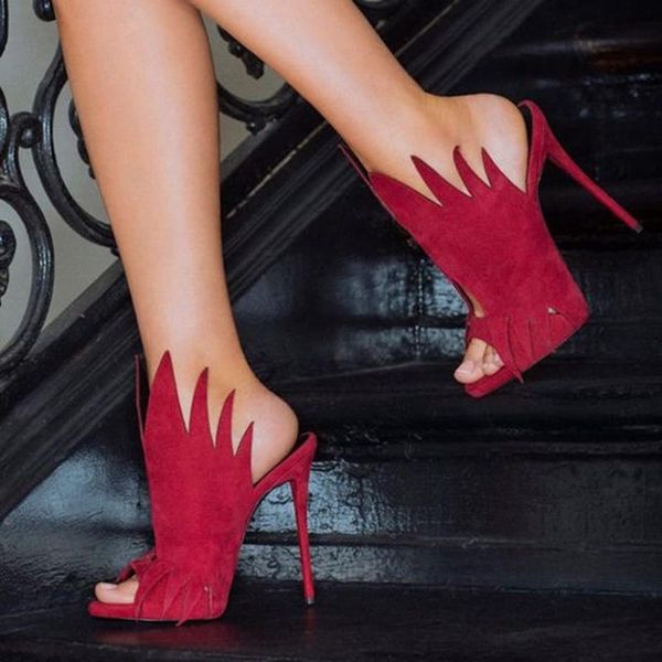 flames shape suede high heel sandals red black irregular cut peep-toe stiletto hight heels slipper peep toe dress shoes
flames shape suede high heel sandals red black irregular cut peep-toe stiletto hight heels slipper peep toe dress shoes