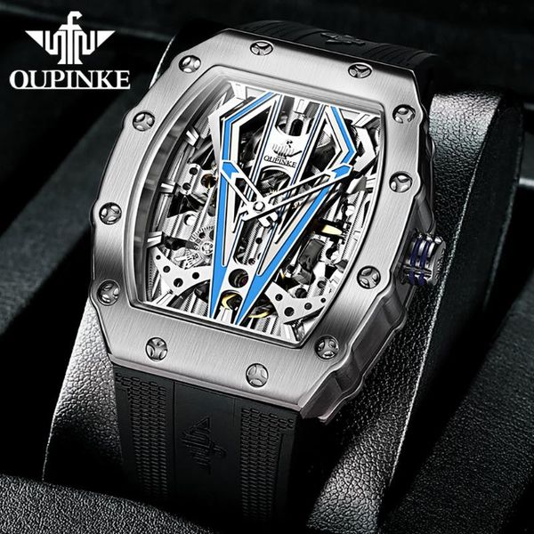 wristwatches oupinke tonneau men automatic mechanical skeleton black watch silicone strap sapphire crystal wrist steampunk 3179, Slivery;brown
wristwatches oupinke tonneau men automatic mechanical skeleton black watch silicone strap sapphire crystal wrist steampunk 3179, Slivery;brown