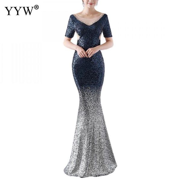 party dresses luxury gradient sequined long mermaid elegant vestidos women mesh backless slim club night wear formal gowns, White;black
party dresses luxury gradient sequined long mermaid elegant vestidos women mesh backless slim club night wear formal gowns, White;black