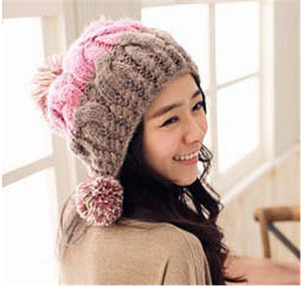 new big ball knitted women's wool hat winter twist wool color matching handmade hat, Black;white
new big ball knitted women's wool hat winter twist wool color matching handmade hat, Black;white