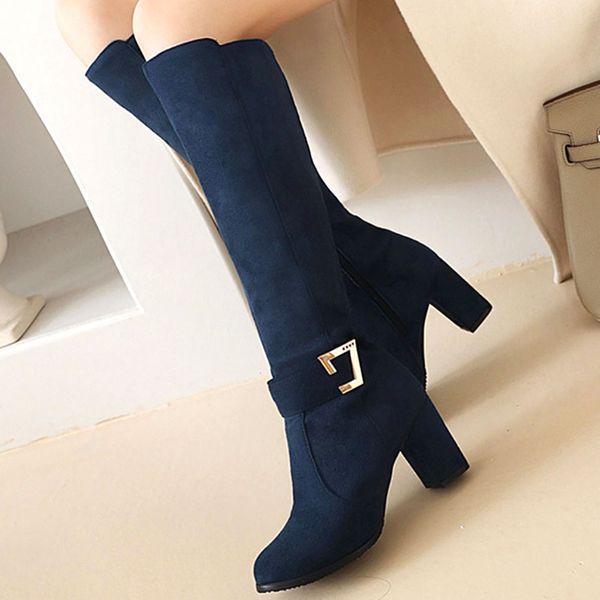 plus size 46 block high heels elegant office lady knee high boots winter zipper flock vintage classic woman shoes, Black
plus size 46 block high heels elegant office lady knee high boots winter zipper flock vintage classic woman shoes, Black