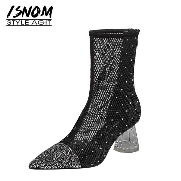 women crystal boots sandals mesh strange heels pointed toe zip up shoes cozy summer dress, Black
women crystal boots sandals mesh strange heels pointed toe zip up shoes cozy summer dress, Black