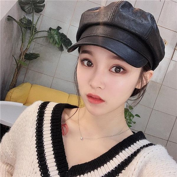 women leather beret with brim octagonal cap hat gatsby sboy peaked french painter hats autumn and winter street style stingy, Blue;gray
women leather beret with brim octagonal cap hat gatsby sboy peaked french painter hats autumn and winter street style stingy, Blue;gray