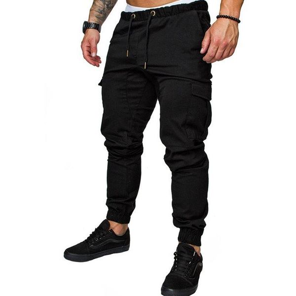 fashion men's man trousers casual pants, Black