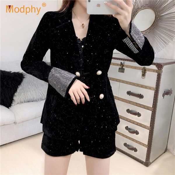 two piece dress 2021 elegant women's shiny 3-piece set lapel long sleeve rhinestone cuff double row button slim coat flower vest shorts, White
two piece dress 2021 elegant women's shiny 3-piece set lapel long sleeve rhinestone cuff double row button slim coat flower vest shorts, White