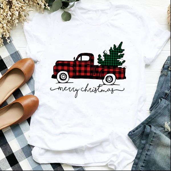 women t shirt lady printing plaid truck tree 90s autumn winter merry christmas clothes tee tshirt female graphic, White
women t shirt lady printing plaid truck tree 90s autumn winter merry christmas clothes tee tshirt female graphic, White