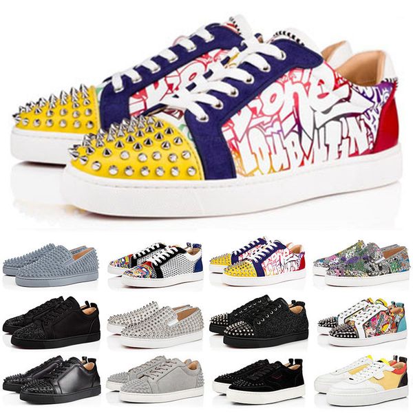 2022 red bottoms sneakers men women designer dress shoes high low black white camo green glitter grey color matching leather mens fashion sp
2022 red bottoms sneakers men women designer dress shoes high low black white camo green glitter grey color matching leather mens fashion sp