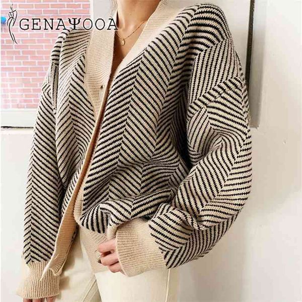 genayooa vintage cardigan women korean style knitted coat patchwork sweater autumn winter chic 210812, White
genayooa vintage cardigan women korean style knitted coat patchwork sweater autumn winter chic 210812, White