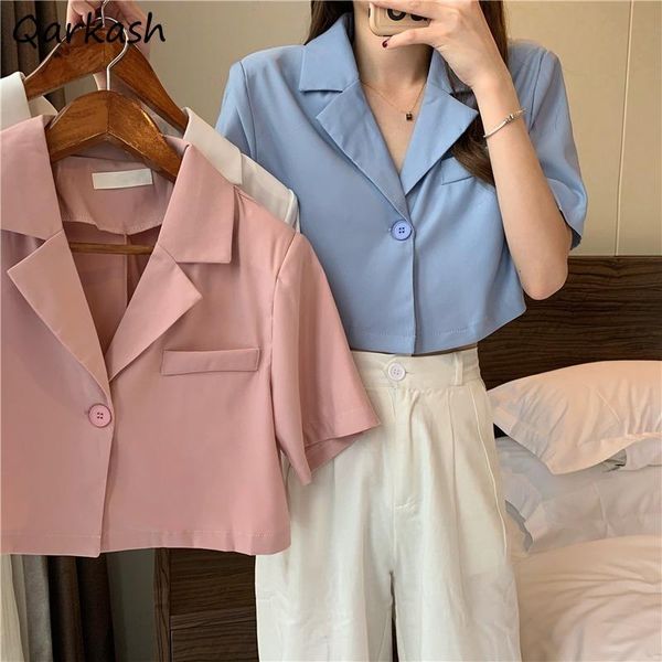 women's suits & blazers short sleeve women pink sweet cropped summer fashion all-match chic daily pocket cute harajuku streetwear eleg, White;black
women's suits & blazers short sleeve women pink sweet cropped summer fashion all-match chic daily pocket cute harajuku streetwear eleg, White;black