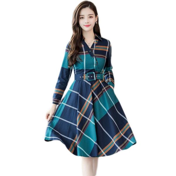 casual dresses women dress long sleeve office stripe plaid shirt belt spring autumn clothes e459, Black;gray
casual dresses women dress long sleeve office stripe plaid shirt belt spring autumn clothes e459, Black;gray