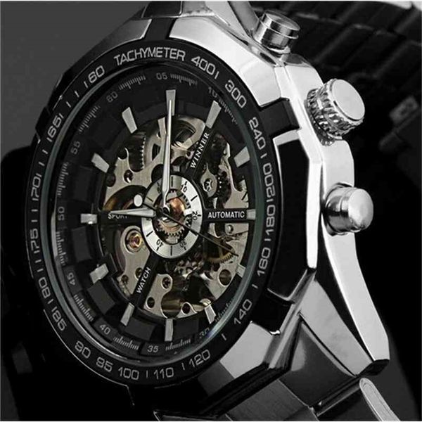 winner automatic watches branded mens classic stainless steel self wind skeleton mechanical watch fashion cross wristwatch 210608, Slivery;brown
winner automatic watches branded mens classic stainless steel self wind skeleton mechanical watch fashion cross wristwatch 210608, Slivery;brown