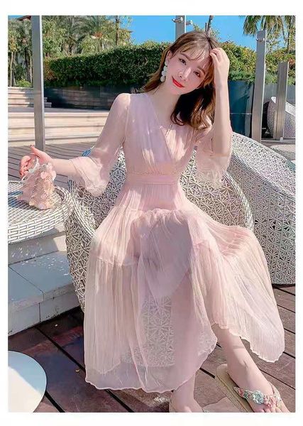 women's swimwear true silk dress summer 2021 pleated cake skirt high-end hangzhou mulberry beach wholesale, White;black