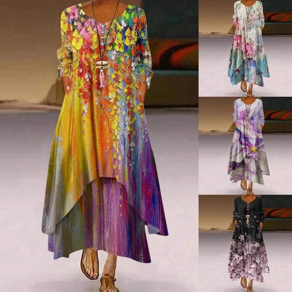 casual dresses 2021 womens autumn sundress floral print maxi dress long sleeve tunic vestidos vintage boho beach loose robe, Black;gray
casual dresses 2021 womens autumn sundress floral print maxi dress long sleeve tunic vestidos vintage boho beach loose robe, Black;gray