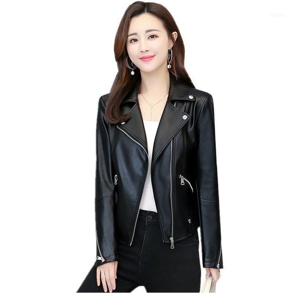 spring short leather jacket women plus size fashion zipper turn-down collar ladies motorcycle soft pu coat1, Black
spring short leather jacket women plus size fashion zipper turn-down collar ladies motorcycle soft pu coat1, Black