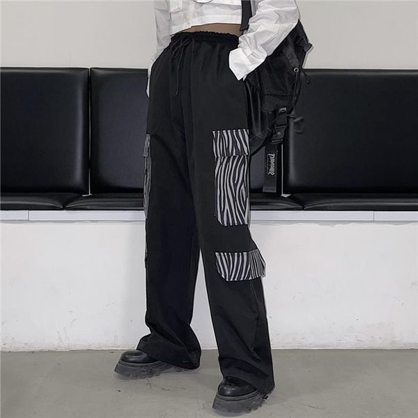 street zebra pattern stitching overalls women pant trendy brand loose straight casual pants wear men hip hop clothes, Black
street zebra pattern stitching overalls women pant trendy brand loose straight casual pants wear men hip hop clothes, Black