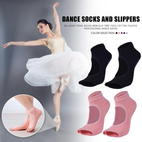 durable yoga socks skillful manufacture 2x two toes backless non-slip cotton pilates dance fitness gym socks sports, Black
durable yoga socks skillful manufacture 2x two toes backless non-slip cotton pilates dance fitness gym socks sports, Black