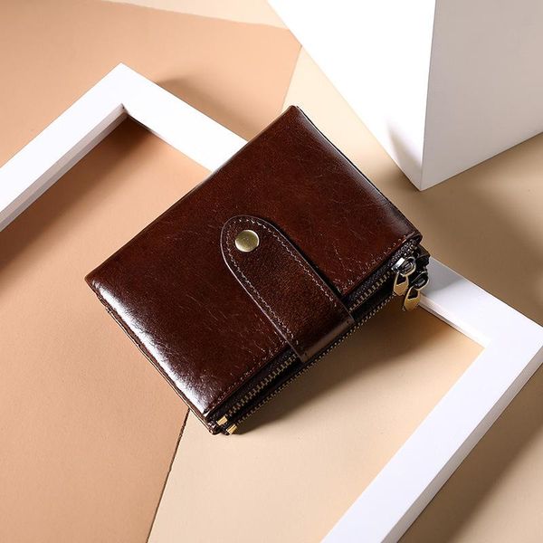wallets vintage genuine leather men small oil wax wallet male slim clutch short double zipper cowhide rfid, Red;black
wallets vintage genuine leather men small oil wax wallet male slim clutch short double zipper cowhide rfid, Red;black
