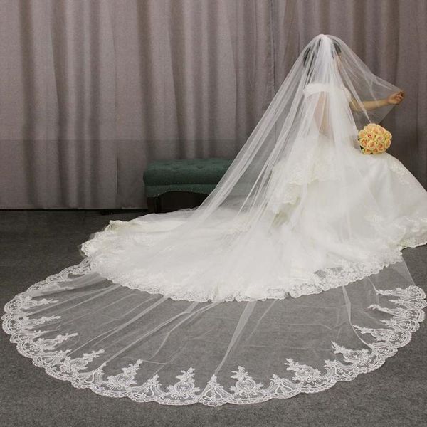 bridal veils lace appliques long 2 t wedding veil cover face 3 meters cathedral with comb blusher voile mariage, Black
bridal veils lace appliques long 2 t wedding veil cover face 3 meters cathedral with comb blusher voile mariage, Black
