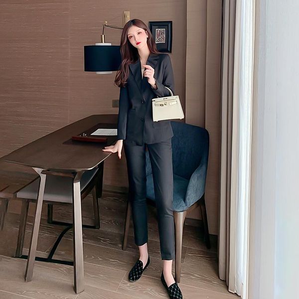 women's tracksuits 2021 autumn elegant women blazer black jacket + pants suit professional attire office set casual two-piece feminino, Gray
women's tracksuits 2021 autumn elegant women blazer black jacket + pants suit professional attire office set casual two-piece feminino, Gray