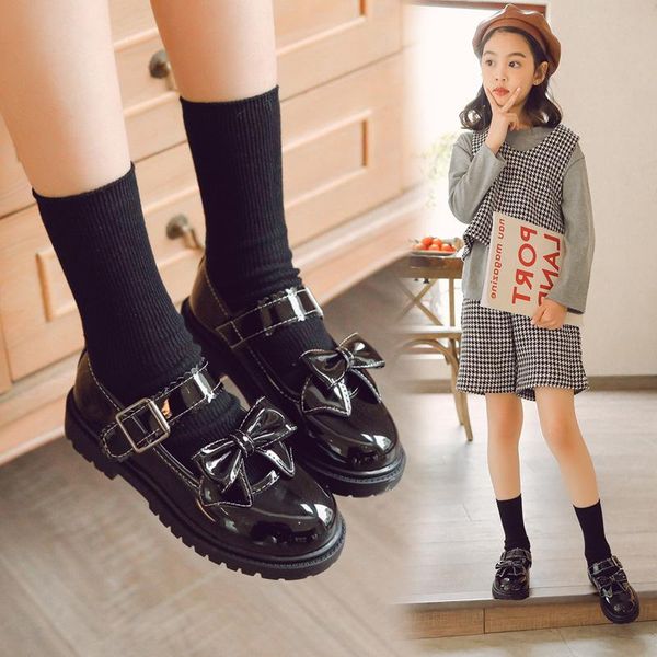 flat shoes children' bowknot leather anti-slip buckle strap kids girls mary jane soft british party student school rubber, Black;grey
flat shoes children' bowknot leather anti-slip buckle strap kids girls mary jane soft british party student school rubber, Black;grey
