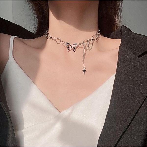 chains cool breeze light luxury tassel double butterfly necklace hip-hop hollow-out pendant chain tide female clavicle, Silver
chains cool breeze light luxury tassel double butterfly necklace hip-hop hollow-out pendant chain tide female clavicle, Silver