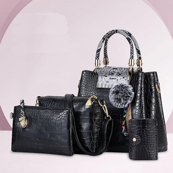 cross body women handbgas retro fashion hair ball female shoulder bags crocodile pattern messenger 2021 4pcs handbags and purses
cross body women handbgas retro fashion hair ball female shoulder bags crocodile pattern messenger 2021 4pcs handbags and purses