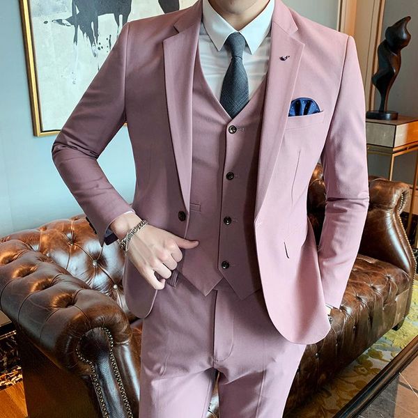 (jackets+vest+pants) men fashion slim fit leisure pure cotton business suihree-piece suit/male fashionable tuxedo clothing men's suits, White;black
(jackets+vest+pants) men fashion slim fit leisure pure cotton business suihree-piece suit/male fashionable tuxedo clothing men's suits, White;black