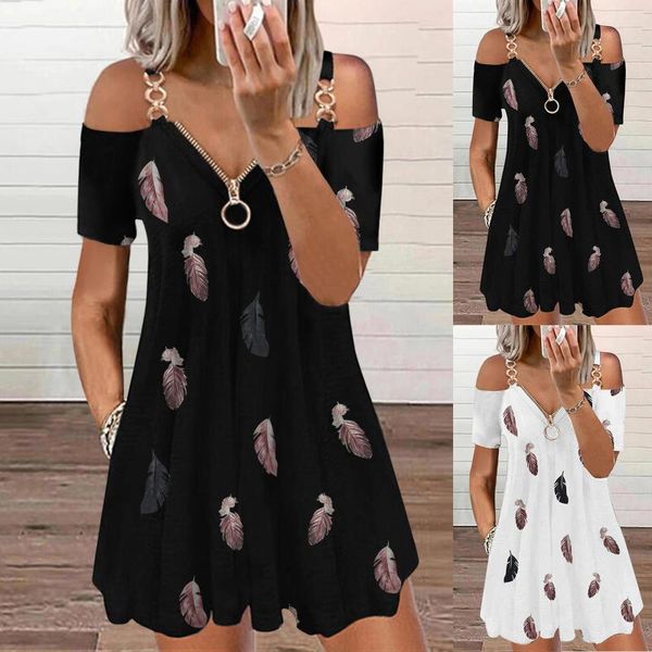 casual dresses fashion feather summer dress women's off shoulder metal straps v-neck short sleeve open back zipper pleated, Black;gray
casual dresses fashion feather summer dress women's off shoulder metal straps v-neck short sleeve open back zipper pleated, Black;gray