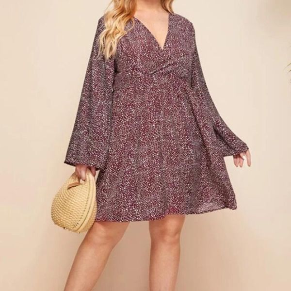 casual dresses women fashion v-neck print dress stylish long sleeve a line high waist loose vestidos, Black;gray
casual dresses women fashion v-neck print dress stylish long sleeve a line high waist loose vestidos, Black;gray