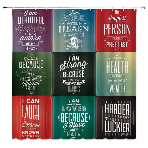 inspirational quote shower curtain, motivational quotes colorful geometric square art words modern fabric bathroom decor sets
inspirational quote shower curtain, motivational quotes colorful geometric square art words modern fabric bathroom decor sets
