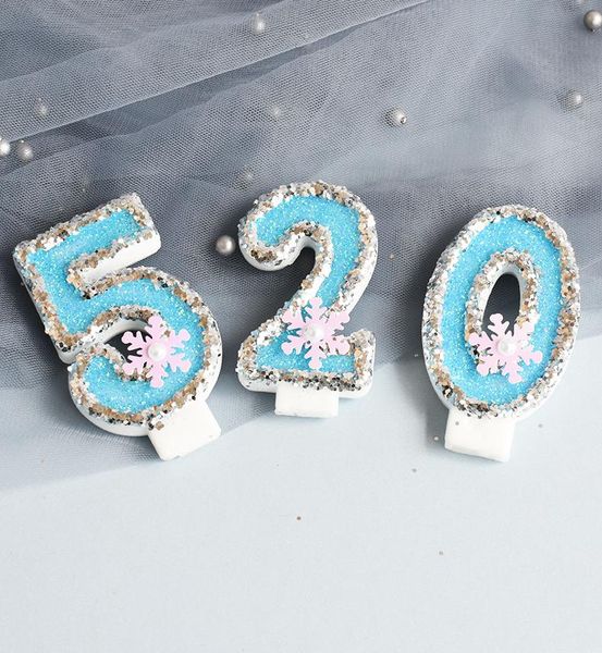candles confessio numbers 0-9birthday sequined ssnowflake inlay cake er insert creative party dessert table candle ornaments