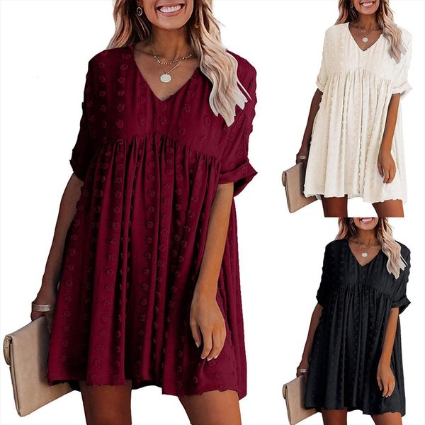summer plus size womens dresses v neck dot short sleeve ladies casual loose flowy swing daily, Black;gray
summer plus size womens dresses v neck dot short sleeve ladies casual loose flowy swing daily, Black;gray