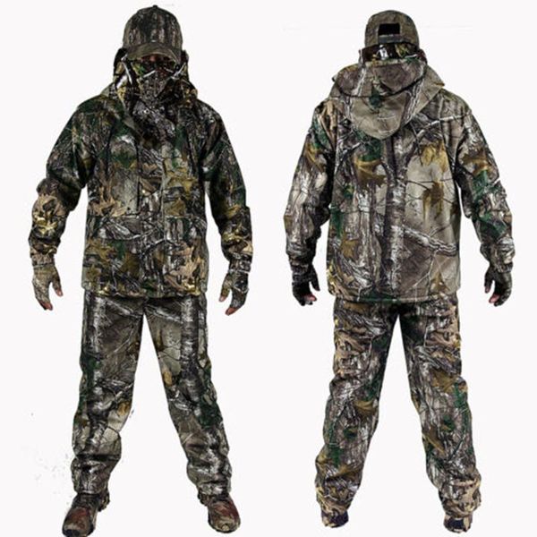 hunting sets winter bionic ghillie suit real tree camouflage jacket pants set fishing clothing, Camo 
hunting sets winter bionic ghillie suit real tree camouflage jacket pants set fishing clothing, Camo