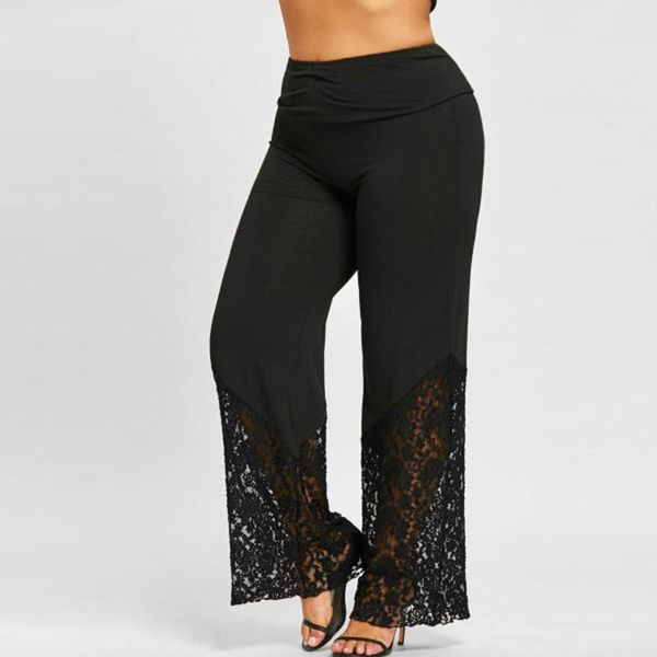 women's leggings casual women pants plus size solid color high waist trousers lace loose wide leg slim sports summer ladies clothes, Black
women's leggings casual women pants plus size solid color high waist trousers lace loose wide leg slim sports summer ladies clothes, Black