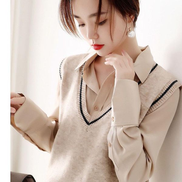 women's vests 2021 spring and autumn knitted vest women wear college style wide shoulder strap sleeveless splicing sweater, Black;white
women's vests 2021 spring and autumn knitted vest women wear college style wide shoulder strap sleeveless splicing sweater, Black;white