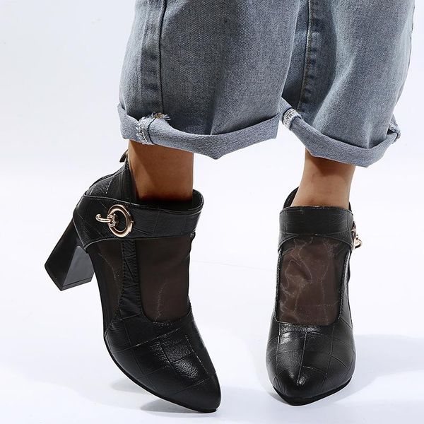boots spring autumn women high heels ankle pu leather splice mesh ladies shoes pointed toe zipper female short botas mujer, Black
boots spring autumn women high heels ankle pu leather splice mesh ladies shoes pointed toe zipper female short botas mujer, Black