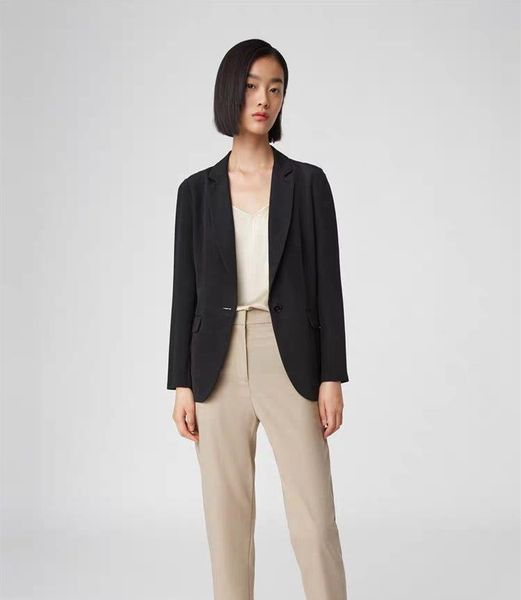 women's jackets icic xiaohejia 2021 summer 23 mm stretch silk suit coat for women, Black;brown
women's jackets icic xiaohejia 2021 summer 23 mm stretch silk suit coat for women, Black;brown