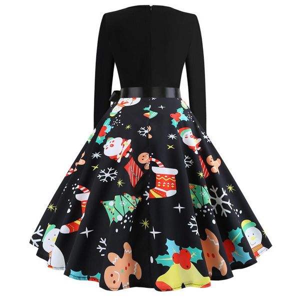 big swing print vintage christmas dress women winter casual long sleeve v neck year party plus size dresses, Black;gray
big swing print vintage christmas dress women winter casual long sleeve v neck year party plus size dresses, Black;gray