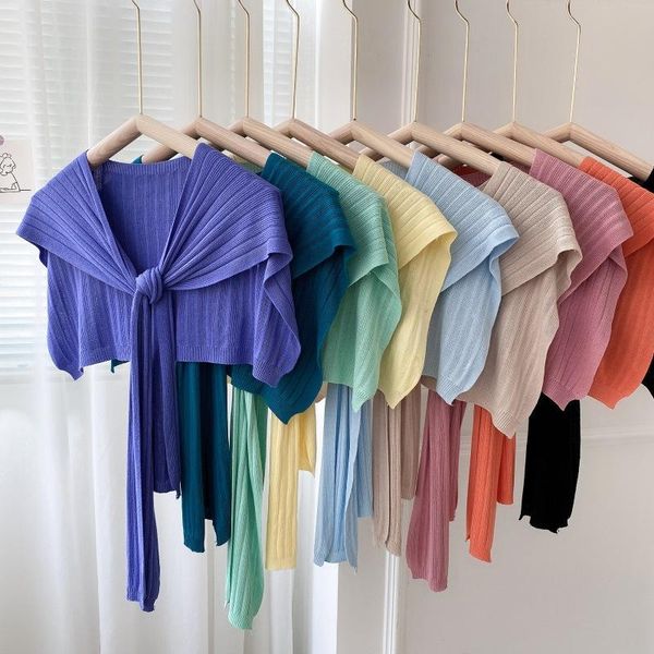 scarves simple solid color knitted shawl summer knotted shoulder fake collar small cape scarf waistcoat, Blue;gray
scarves simple solid color knitted shawl summer knotted shoulder fake collar small cape scarf waistcoat, Blue;gray